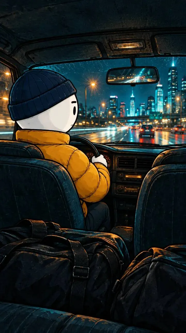 BRAQUO au volant dans la nuit